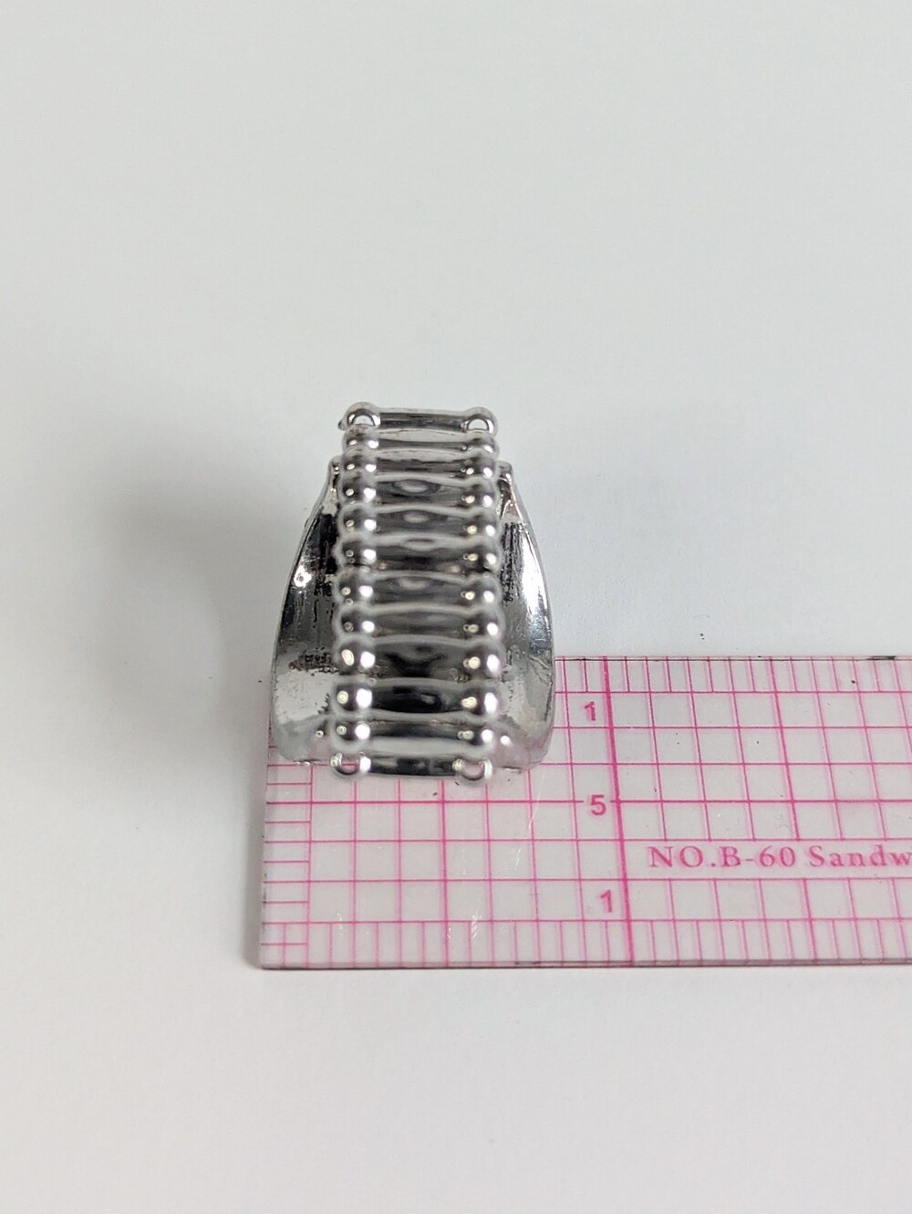 Vintage Silver Rhinestone Stretch Ring Lot Crystal Baguette Statement Pack 3pc - Picture 12 of 14